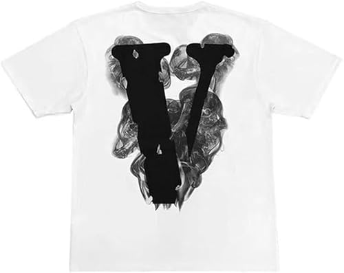 toggdipo Hip hop Shirt Retro Fashion V Pattern Men Women Short Sleeved T-Shirt Rapper Street Clothing Teen Y2K Tee