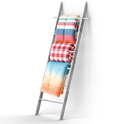 chilinii Farmhouse 6 Ft (70 inch) Wooden Blanket Ladder Living