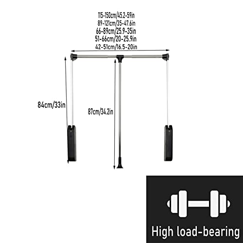 Width Adjustable Pull Down Closet Rod,Wardrobe Lift Rail Organizer Storage System Closet Hanger Rod For Hanging Clothes(89~121Cm) #TOP1