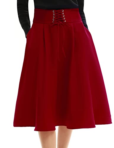 Women Medieval Midi Skirt Renaissance Swing A Line Pleated Skirt Wine M steampunk buy now online Women Medieval Midi Skirt Renaissance Swing A Line Pleated Skirt Wine M steampunk buy now online