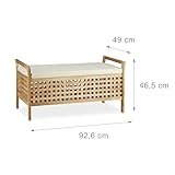 Relaxdays Sitztruhe Walnuss 93cm - 3