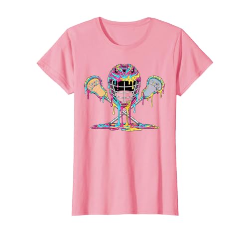 Lacrosse Drip Ice Cream Lax Helmet Sticks Sport Player T-Shirt, Women, Pink, XX-Large