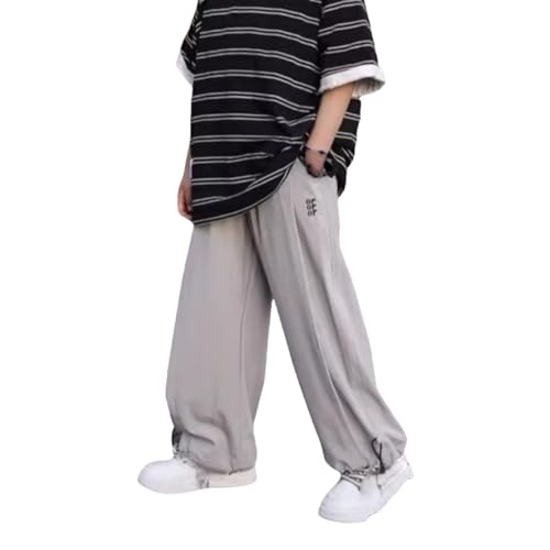 Boys Parachute Pants Casual Baggy Wide Leg Sweatpants Kids Adjustable Drawstring Athletic Pants Fall Winter Joggers