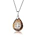 Collier en pierre d'oeil de tigre pendentif en cristal avec pendentif arbre de vie en chaîne en acier inoxydable