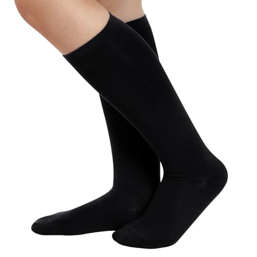 Dxhycc 3 Pairs Girls Knee High Socks Soft Cotton School Uniform Dress Socks Long Over The Knee4