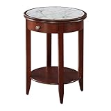 Convenience Concepts American Heritage Baldwin End Table with Drawer, Mahogany / Faux Marble