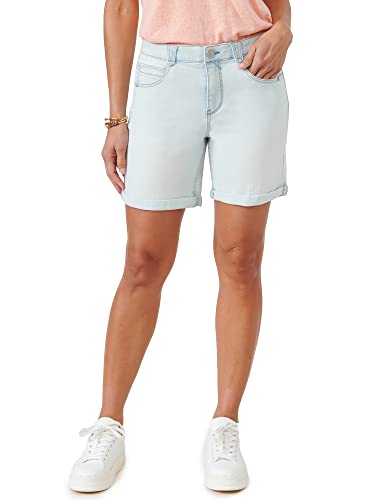 Democracy Women's 7" "Ab Solution High Rise Short, Powder Blue, 8 #TOP6