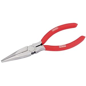 Draper RedlineLong Nose Pliers | Heavy Duty Pliers with PVC Dipped Handles | 160mm Needle Nose Pliers | 67869