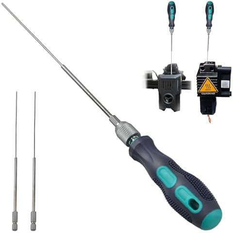 XIFOWE Clog Poke 3D Printer Accessories, Φ1.7mm L200mm Prolong Throat Piercing Needle Tool for Any 1.75mm Nozzles, 3D Printer Nozzle Cleaning Kit, Removable Needle, Quick Dredging, Reuse The Handle Cover