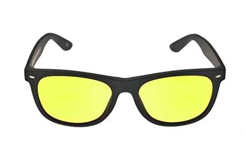 Bison Head Classic Style Sunglasses XXL - Black Frame/Yellow Lens, Black, XX-Large2