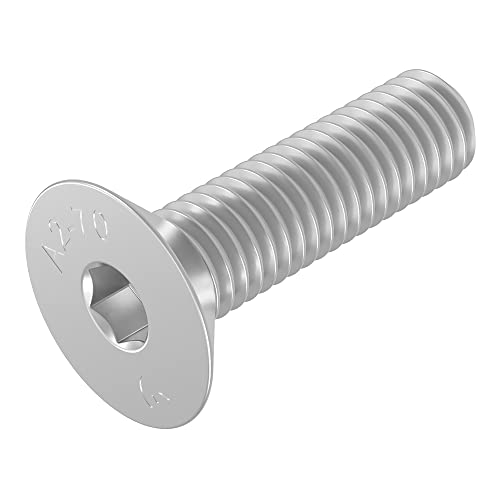 SECCARO Vite a testa svasata M8 x 30 mm, acciaio inox V2A VA A2, DIN 7991   ISO 10642, esagono incassato, 20 pezzi