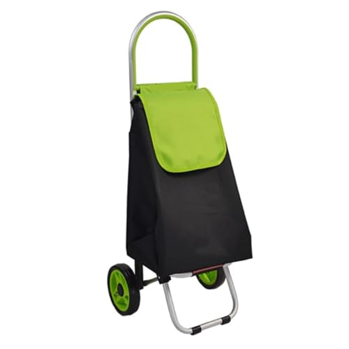 Carrito de la Compra, Carritos de Compra silenciosos 2 Ruedas Plegables aleación Aluminio(Green)