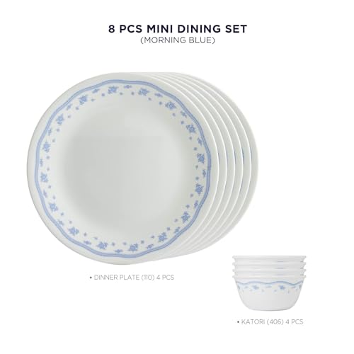 Image of Corelle Livingware 8 Pc Basic /Mini /Starter Dining Set Set-Morning Blue