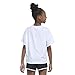 adidas Girls' Short Sleeve Drop Shoulder Graphic Tee Shirt, White