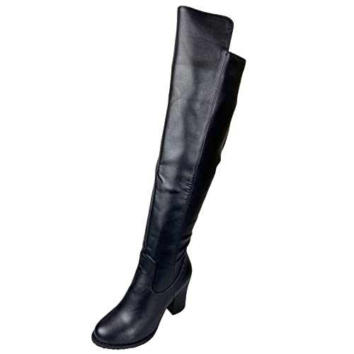 Joliss Donna Tacco A Blocco Moda Sopra Il Ginocchio Boots