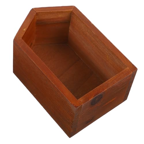 Cabilock Wooden Display Case for Collectibles, Wood Box Action Figures Storage Container Doll Case Shadow Box Rustic Desktop Box for Dolls Collections