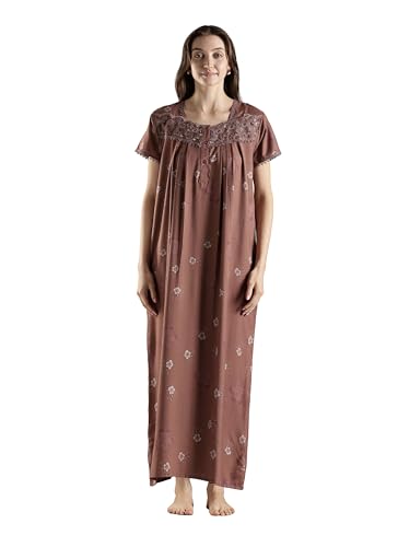 Image of 9shines Label Premium Alpine Maxi Designer Nighty | Floral Print Maxi for Women | Night wear for Women | | Full Length Night Gown for Women | Night Dress for Women Stylish (2467)