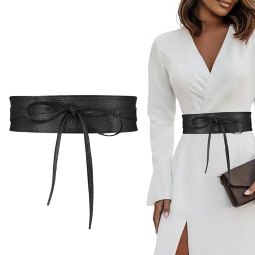 Cintura Obi da Donna, Cintura Obi Larga, Similpelle in Polyurethane,