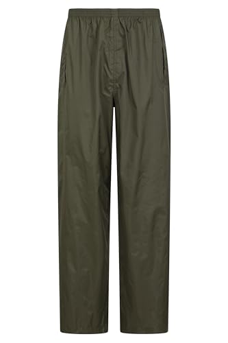 Mountain Warehouse Pakka Mens Waterproof Rain Over Pants - Breathable Khaki Medium