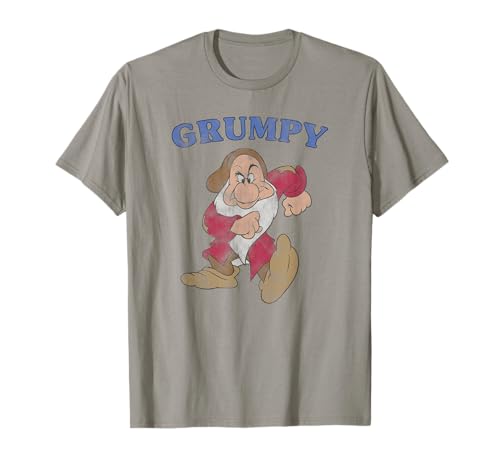 T-shirt Grincheux Disney Blanche-Neige en coton gris pour homme