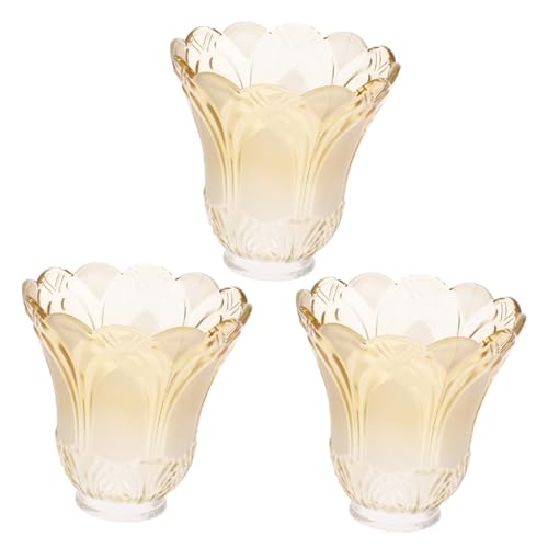 Image of 3X Ceiling Fan Chandelier Frosted and Clear Glass Light Lamp Shade Replacement
