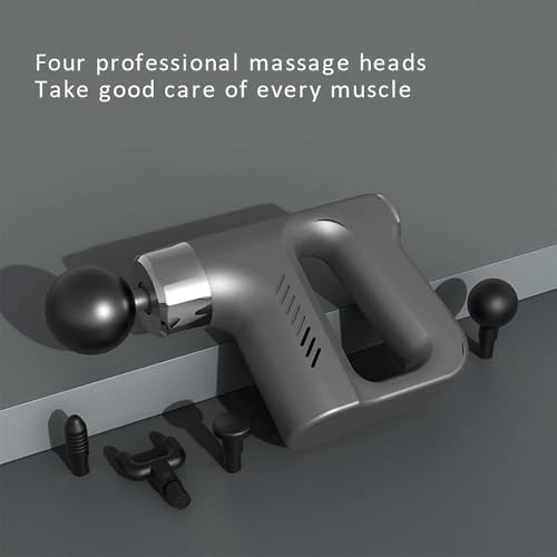 Image of Body Back Deep Tissue Massage Gun for Muscle Pain Relief, Portable Percussion Body Massager with 4 Massage Heads & 5 Speed Modes for Fitness Recovery, Back Neck Shoulder Relaxation