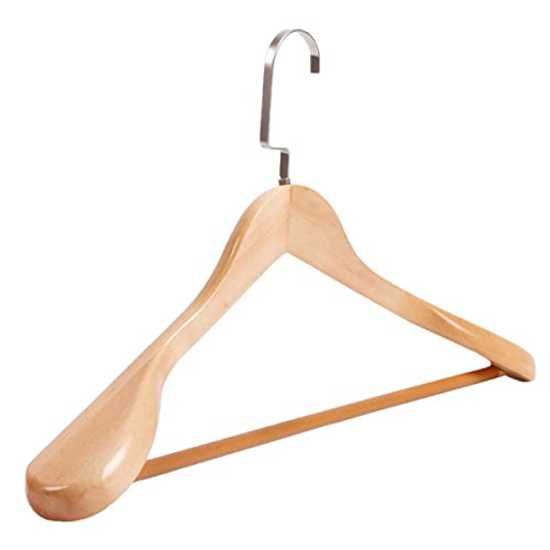 Unomor 1 PC Solid Wood Hanger Travel Hanger Multi-Function Drying Rack Heavy Duty Hook Bath Tub Sticker Removable Clothing Hangers Scarf Hanger Jacket Hanger Dreses Khaki Stainless Steel