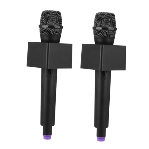 Hemoton Play Microphone Prop for Kids Black Gold Kids Karaoke Microphone Toy with Stand