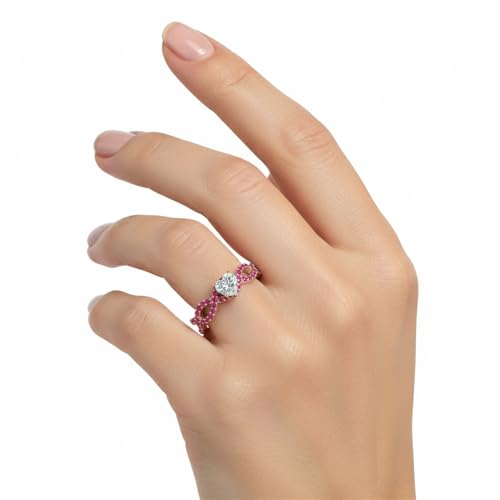 Bague de fiançailles infini plaqué or rose avec pierre précieuse cœur fendue