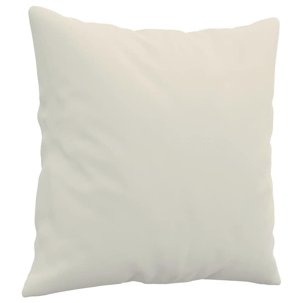 Zierkissen 2er Set Creme Samt 40 x 40 cm Sofakissen mit Füllung PP Baumwolle Bezug für Wohnzimmer Schlafzimmer Bett Sessel Garten Outdoor Lounge Deko Komfort