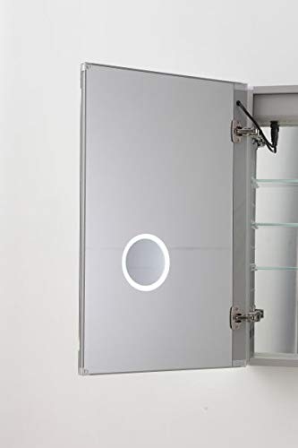 Aquadom Signature Royale 24N X 30In X 5In Led Medicine Mirror Cabinet Recessed Or Surface Mounted, Defogger, Dimmer, Clock, Led 3X Makeup Mirror, Outlets & Usbs Right Hinge #TOP3