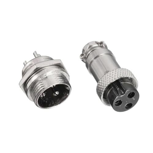 Conector de aviación GX16-3 de 3 pines y 16 mm con fijación de tornillo