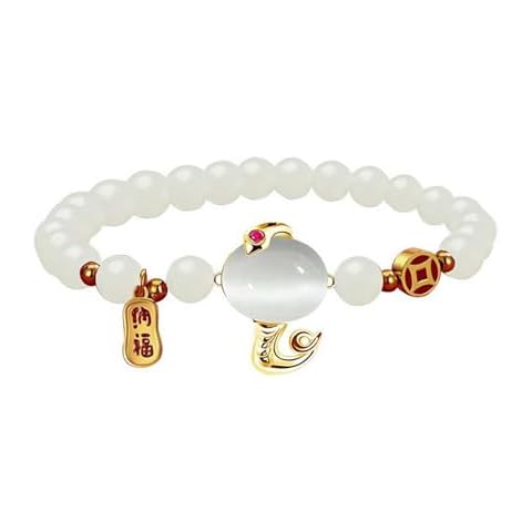 TPALPKT 2025 Chinese New Year Bracelet Lucky Snake Beaded Bracelet for Women Elegant Beads Charm Bracelet Adjustable Bangle Chinese Jewelry Festive New Year Party Gifts Cover