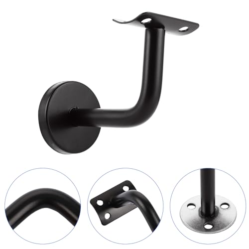 AKOLAFE 8 Stück Handlaufhalter Edelstahl Geländer Außen Handlaufträger Roubst Halterung für Handlauf Treppengeländer Innen Shwerbelast Wandhalter (Schwarz, Biegen-60x80mm)