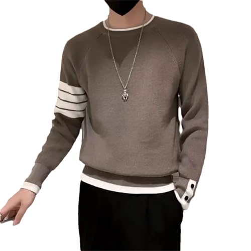 Men's Clothing Striped EN8 Pullovers Knit Sweater Splicing Vintage Old Wool V Tops