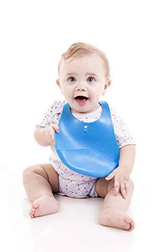 Babador de Plástico Cata Migalhas, Kababy, Azul