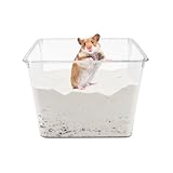 Wontee Hamster Sand Bath Sand Box Container Digging Hamster Bathroom for Hamsters Mice Syrian Hamsters Gerbils Small Animals (Square- 7.9' x 5.9')