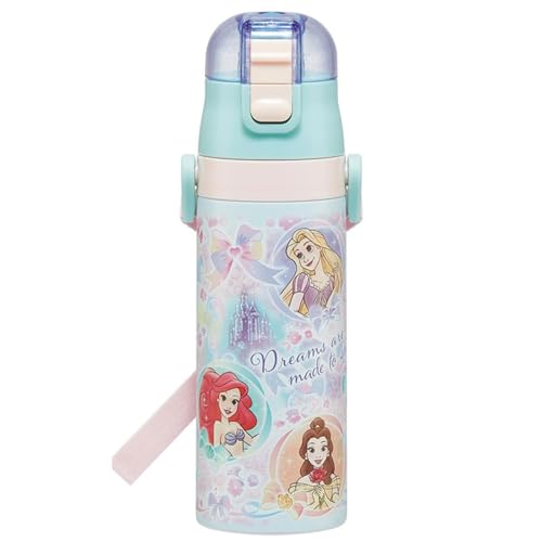 スケーター 水筒 名入れ プレゼント 470ml ステンレス プリンセス シリーズ ワンタッチ かわいい 子供 キッズ おしゃれ ギフト ボトル 保温 保冷 直飲み 小学生 男の子 女の子 キャラクター 軽量 こども 子供用 (プリンセス 25)