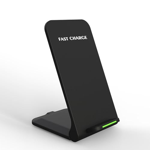 Pipestation Wireless Charger Stand – 15W Fast Wireless Phone Charger Fast Charger Phone Stand for Samsung and iPhone – Wireless Charging Station Phone Chargers Wireless Charging Stand (Black)