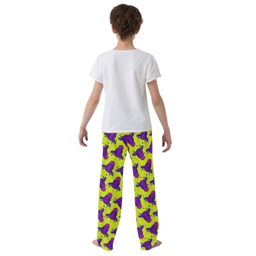 ZZXXB Cow Boys Long Pants Soft Trousers Elastic Waist Kids Lounge Bottoms with Pockets S-XL3