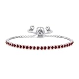 Philip Jones Dark Red Tennis Friendship Slider Bracelet Created with Zircondia® Crystals