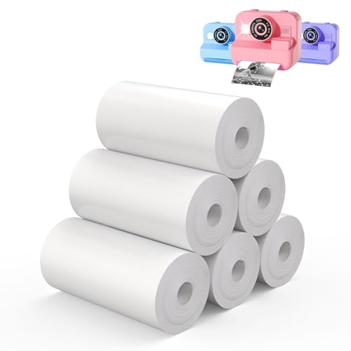 6 Rolls Instant Print Camera for Kids Refill Print Paper - Thermal Paper Rolls Photo Print HD Printing for Most Kids Instant Camera, Refills Paper Rolls