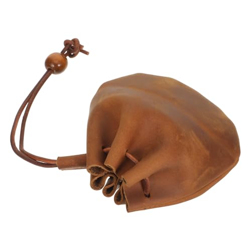 Bolso pequeño multifunción de cuero vintage marrón para organizar tu rutina de negocios