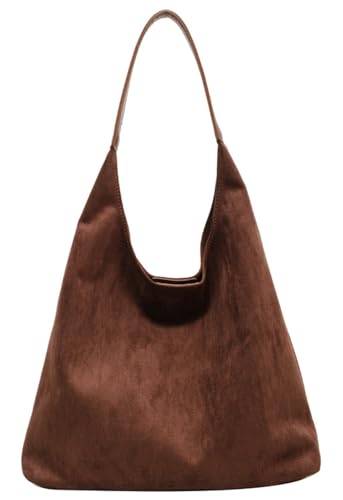 Vintage Suede Tote Bag for Women Autumn Winter 2025 Collection Retro Casual Commute Large Capacity Shoulder Bag