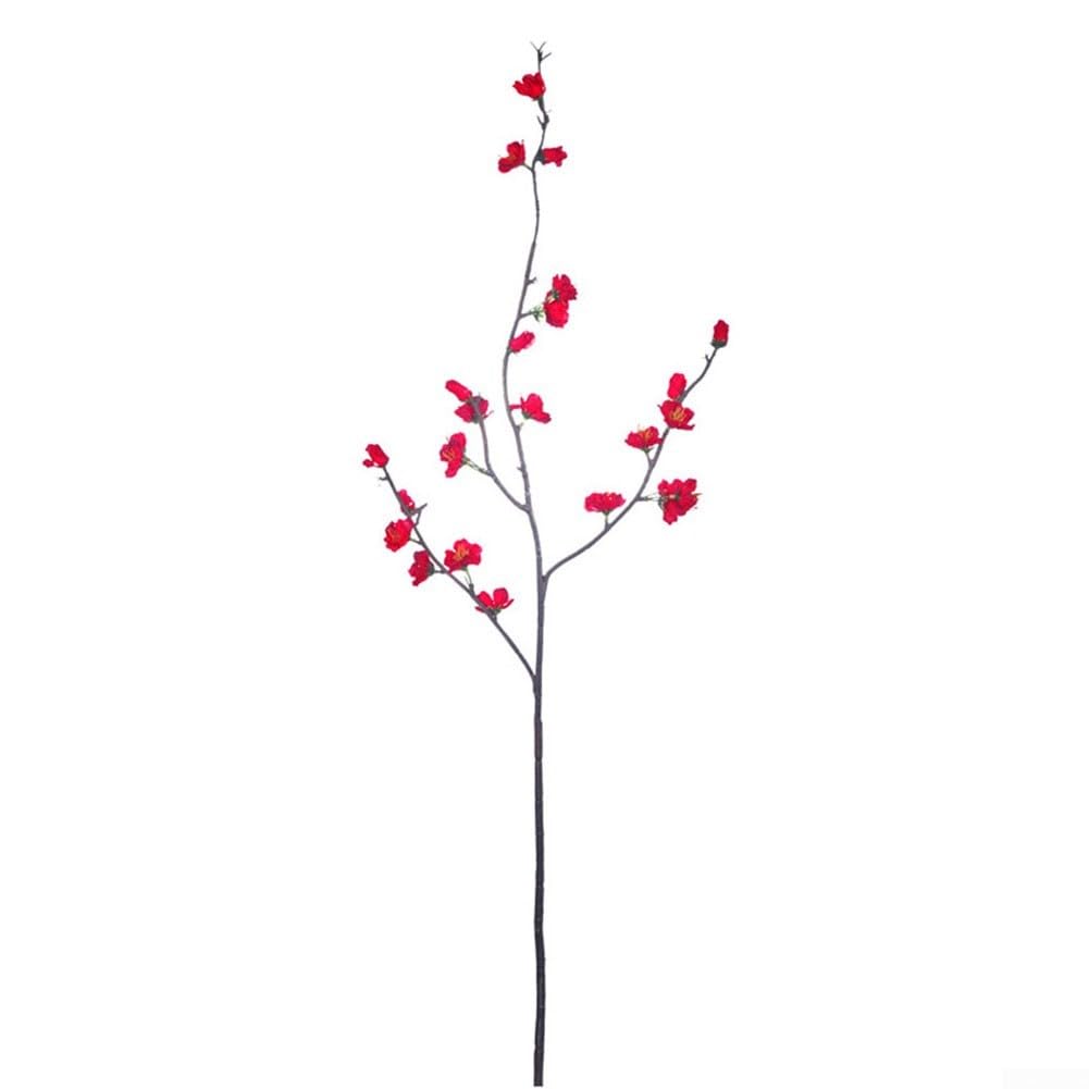 Fleurs de prunier artificielles durables en soie rouge, finis les bouquets fanés