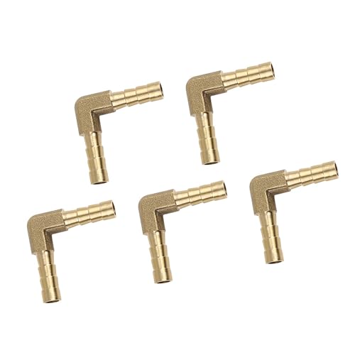 A ABSOPRO Conector De Latón En Codo De 90 Grados con Rosca Macho para Aire, Agua, Gas Y Aceite De 5 mm (Juego de 5)