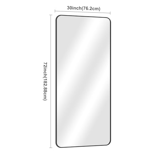 Image of DESBING 72 inch x 30 inchBathroom Mirror, Matte Black Wall Mirror with Metal Frame, Decorative Rectangular Vanity Mirror for Bedroom Bathroom Living Room Entryway (Horizontal /Vertical)