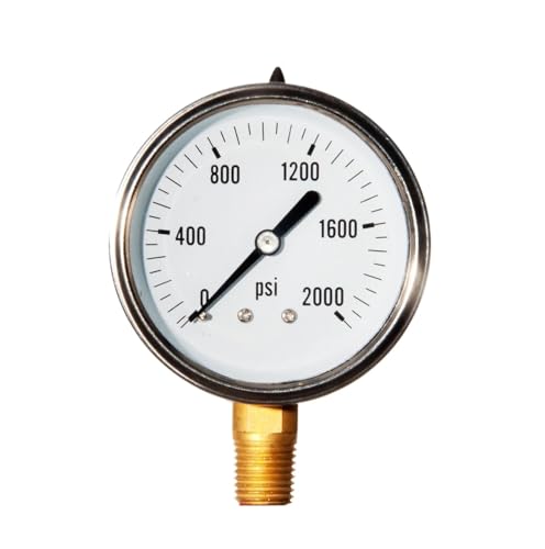 Manomètre de pression 0-2000 PSI pour le contrôle des circuits hydrauliques d'atelier