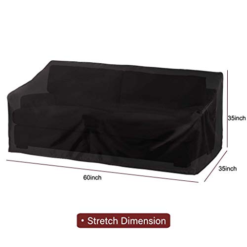 Oneness Patio Sofa Cover, Durable Water Resistant Outdoor Indoor Furniture Cover With Upgrade Air Vent Black 60X35X35In #TOP1
