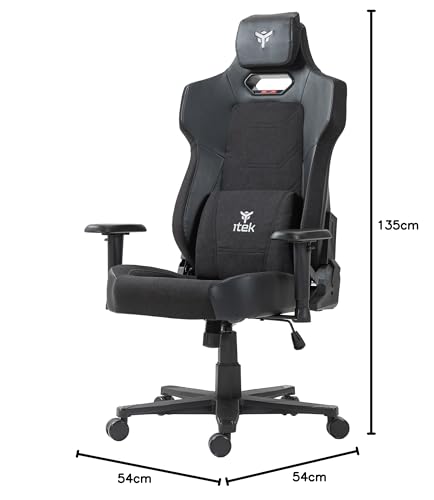 Gaming Chair SHUTTLE PM66 – Sedia da Gaming Ergonomica in PVC e Tessuto con Braccioli 3D Regolabili, Schienale Reclinabile, Cuscini Lombare e Cervicale – Colore Nera - Sedia gaming - Immagine 1
